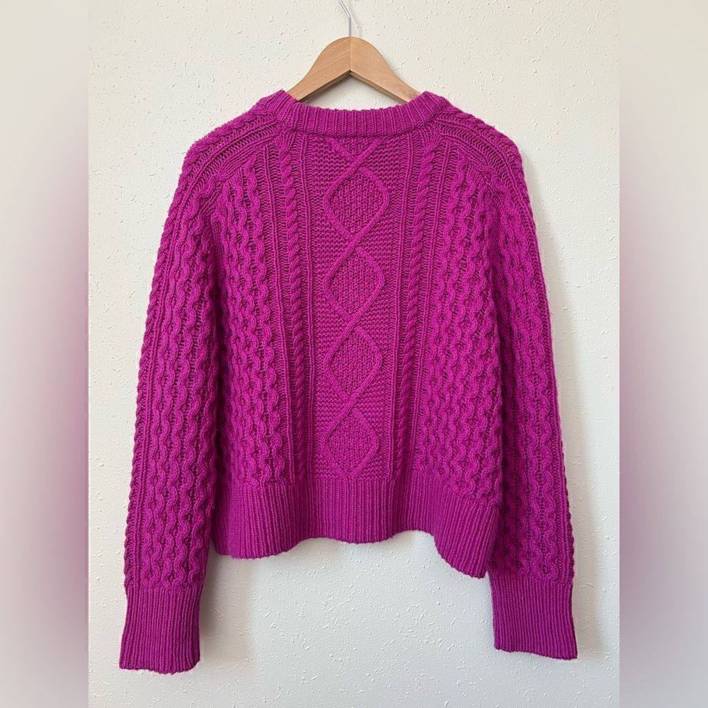 NWOT 360 Cashmere Hot Pink Chunky Knit Sweater Size S - Picture 2 of 7